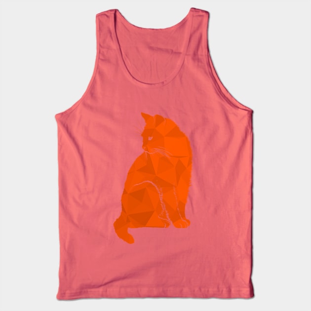 Orange Geometric Cat Tank Top by Spocktacular91